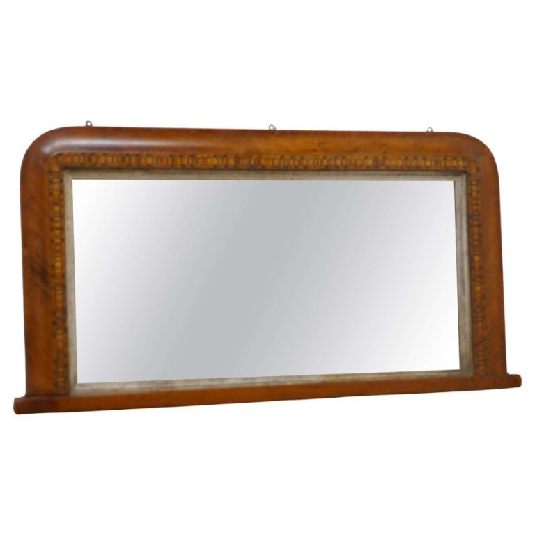 Victorian Tunbridge Wear Walnut Overmantel Mirror