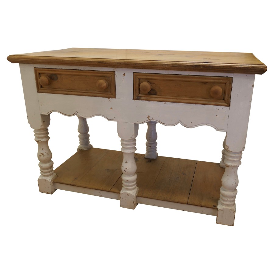 Vintage Double Sided Pine Pot Board Dresser, Kitchen Island - Image 2