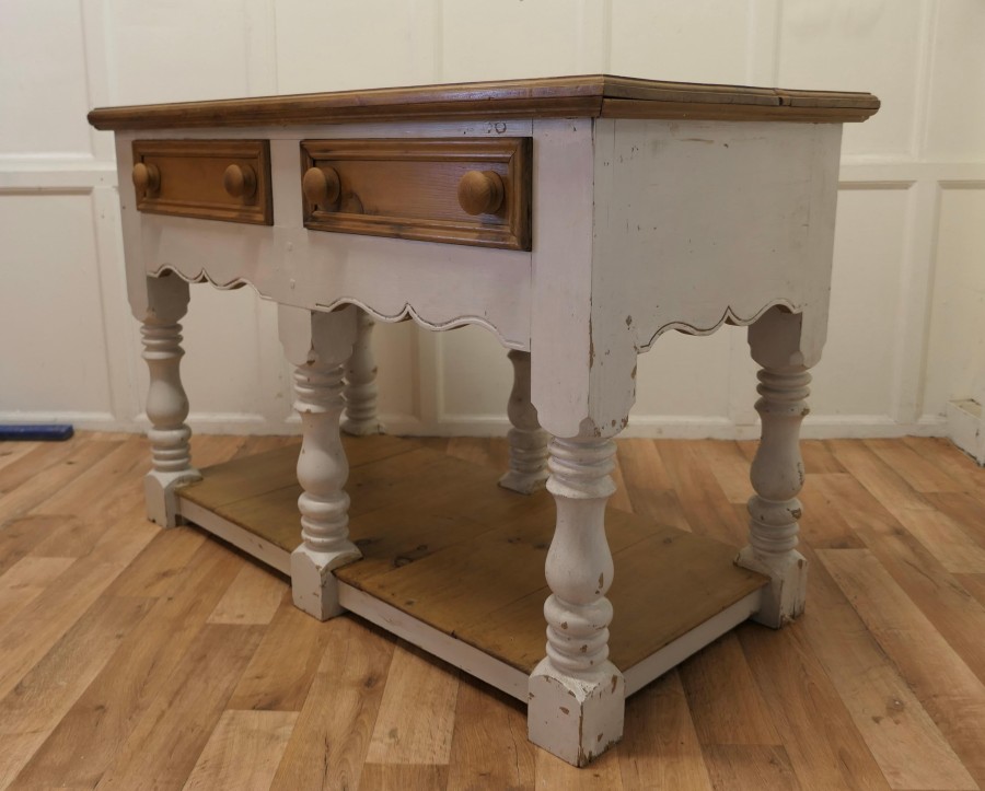 Vintage Double Sided Pine Pot Board Dresser, Kitchen Island - Image 5
