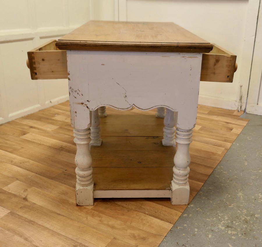 Vintage Double Sided Pine Pot Board Dresser, Kitchen Island - Image 6