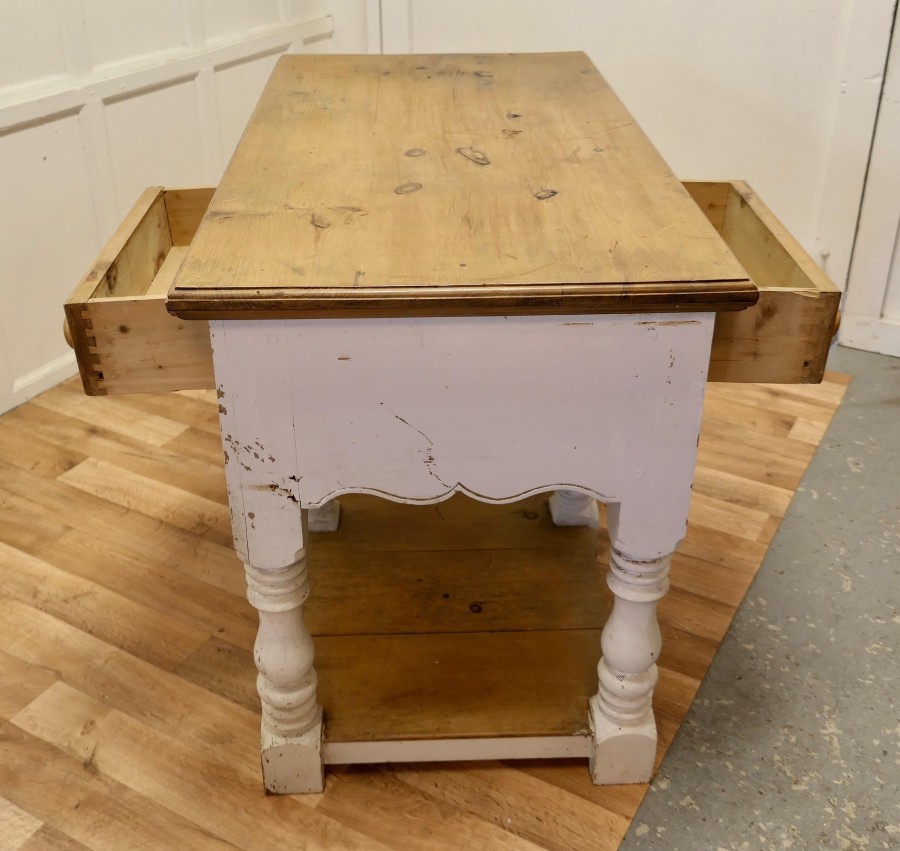 Vintage Double Sided Pine Pot Board Dresser, Kitchen Island - Image 7