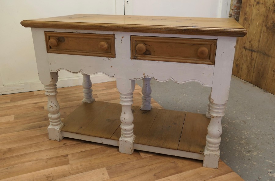 Vintage Double Sided Pine Pot Board Dresser, Kitchen Island - Image 8