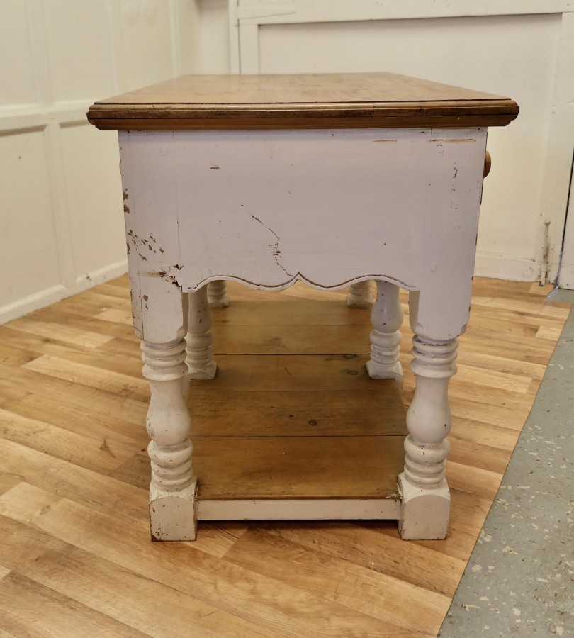 Vintage Double Sided Pine Pot Board Dresser, Kitchen Island - Image 9