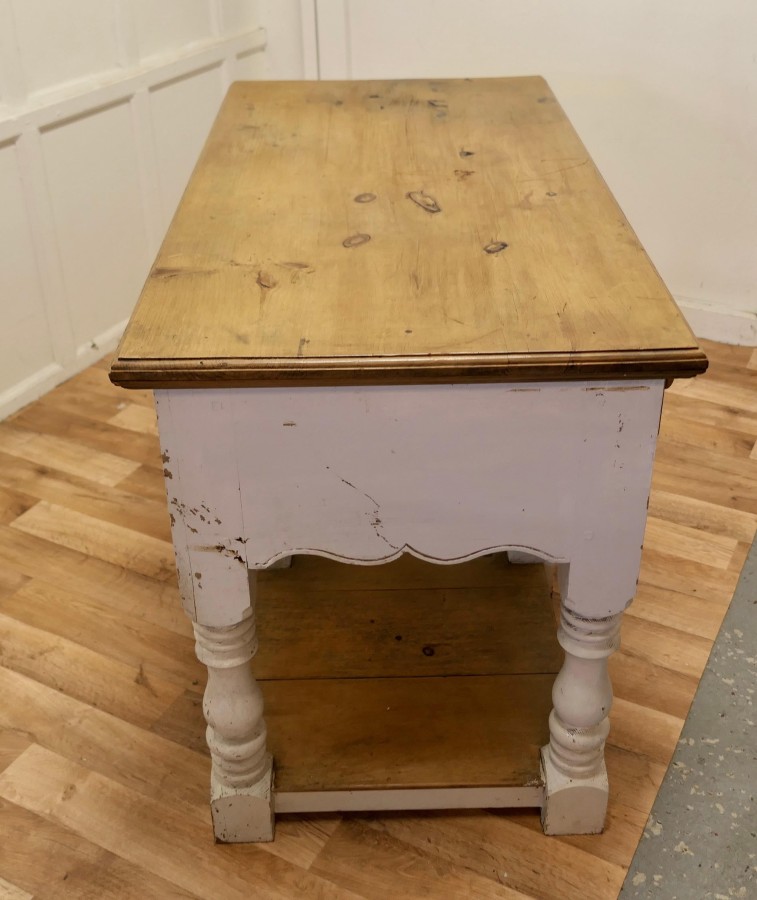 Vintage Double Sided Pine Pot Board Dresser, Kitchen Island - Image 10