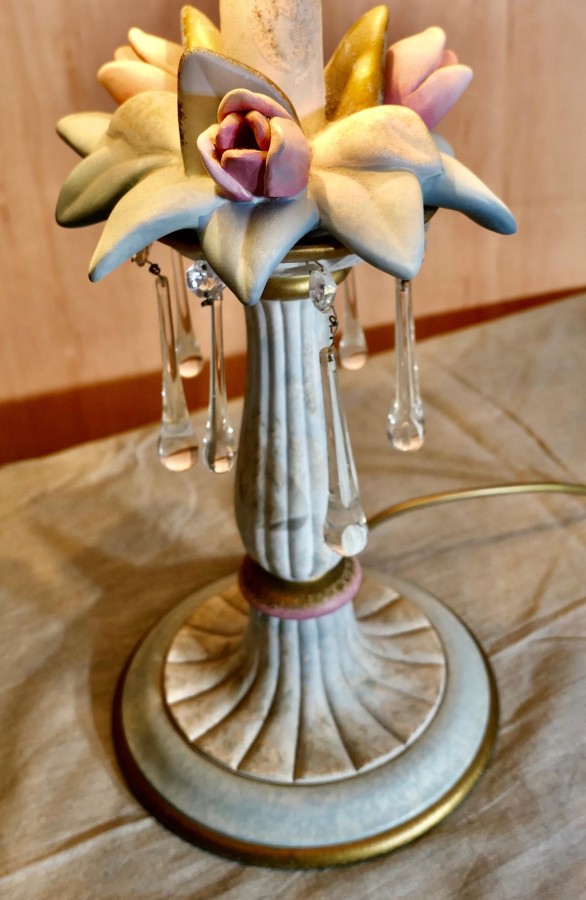 Vintage Italian Table Lamp in Porcelain and Glass - Image 5