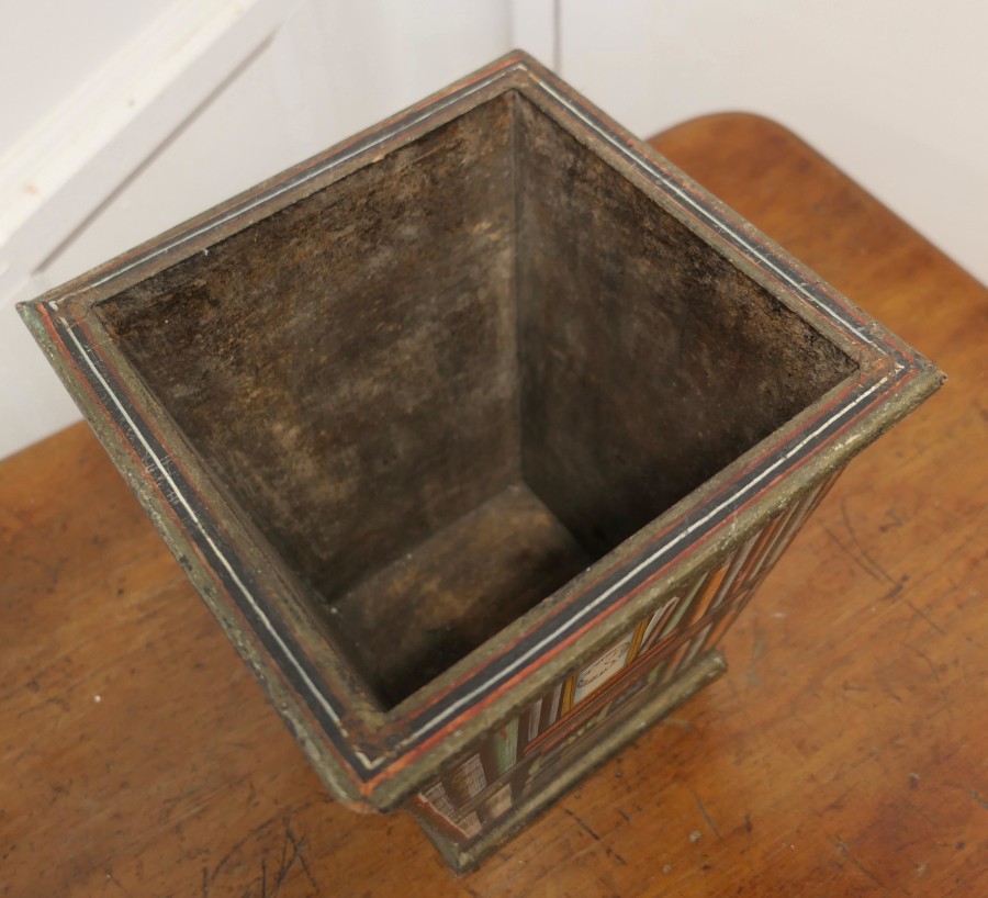 Vintage Novelty Waste Paper Basket the Container Is Made in Wood - Image 5