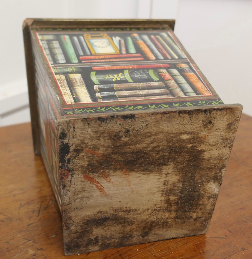 Vintage Novelty Waste Paper Basket the Container Is Made in Wood - Image 6