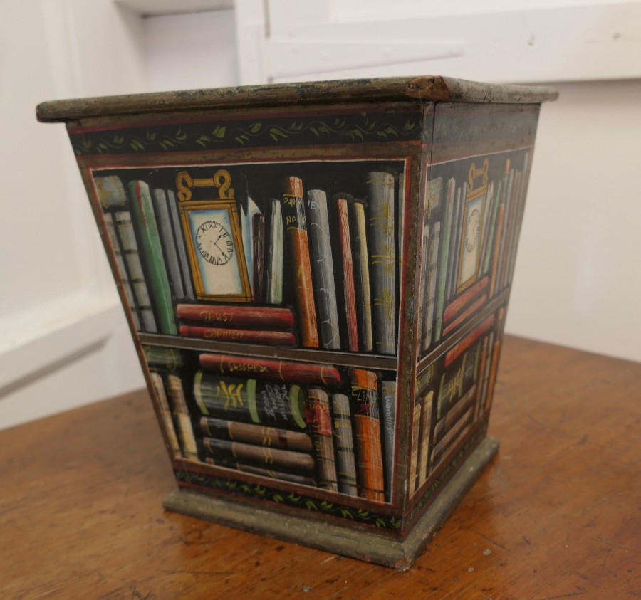 Vintage Novelty Waste Paper Basket the Container Is Made in Wood - Image 7