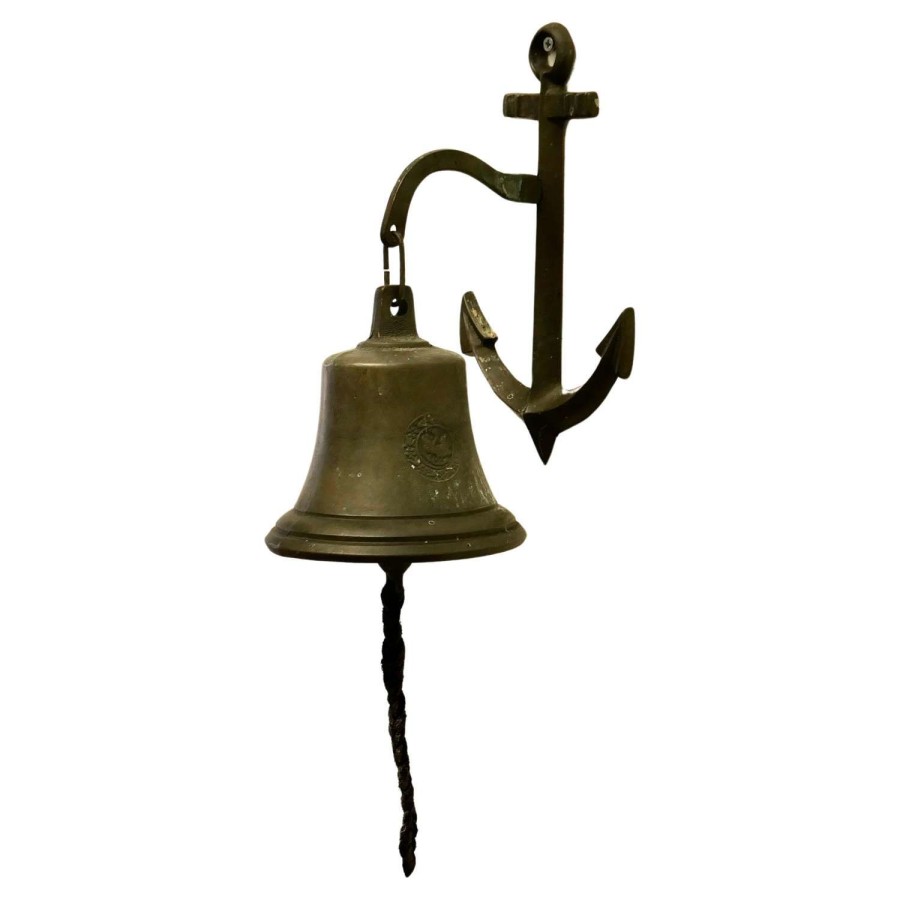 Wall Hanging Bronze Door Bell on an Anchor This bell hangs on an anch
