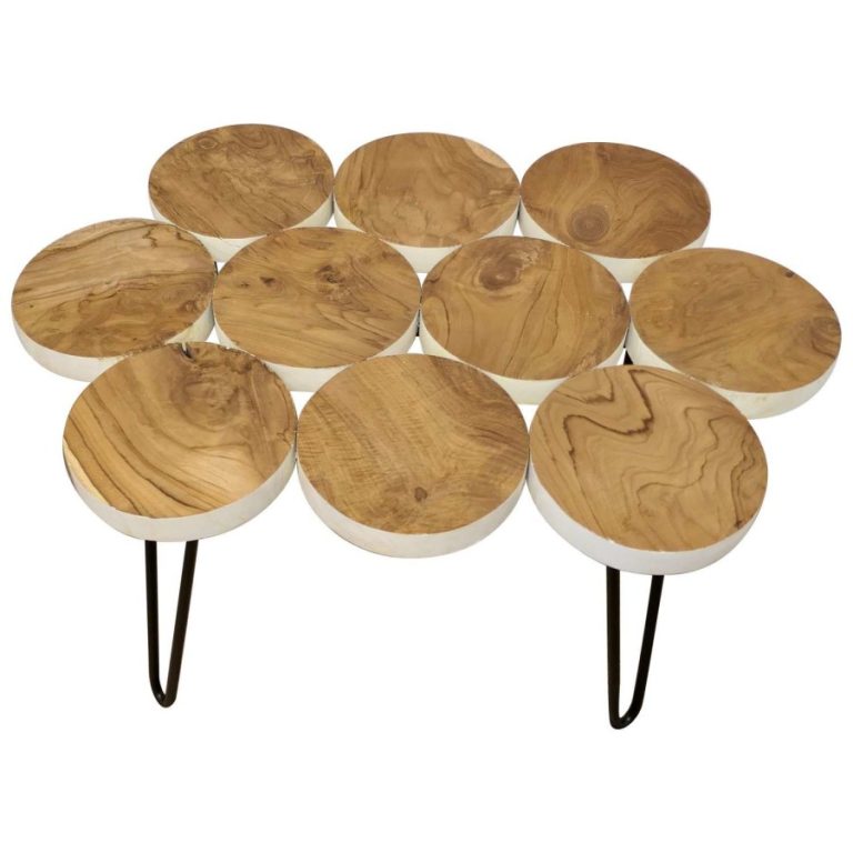 Wonderful Midcentury Folk Art Olive Wood Table