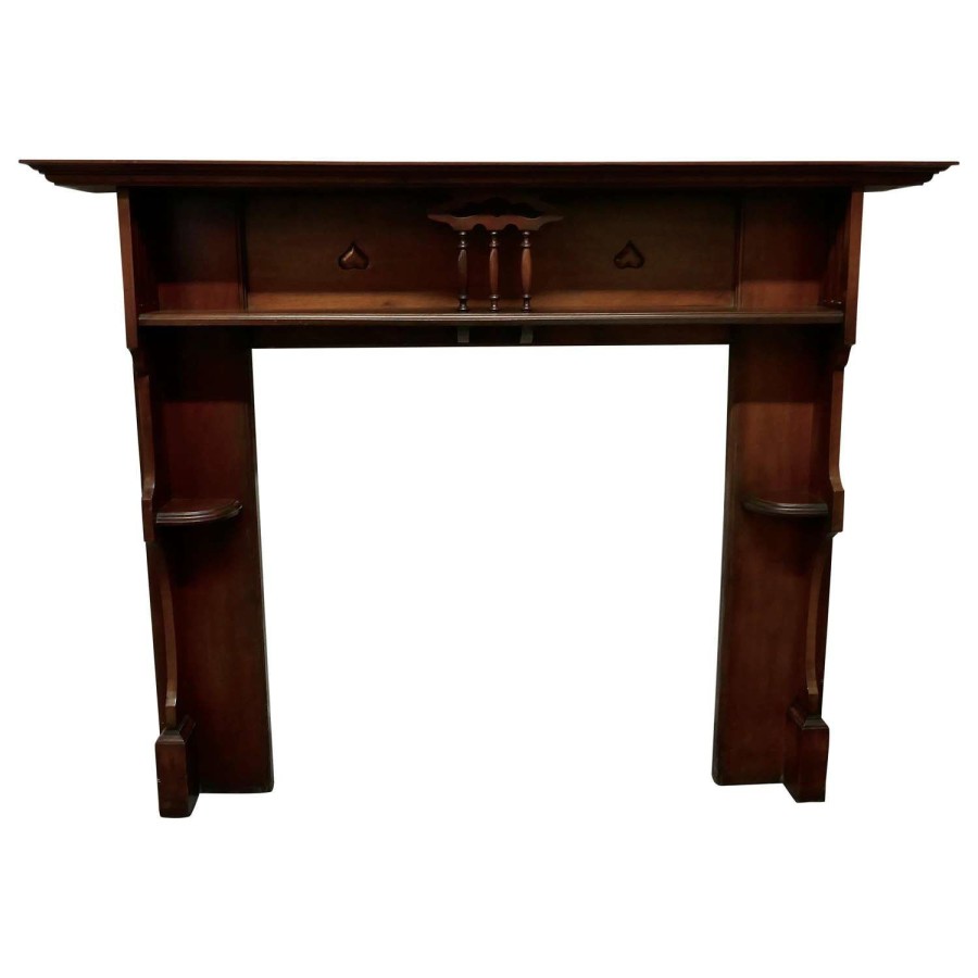 1930s Art Deco Style Mahogany Fireplace