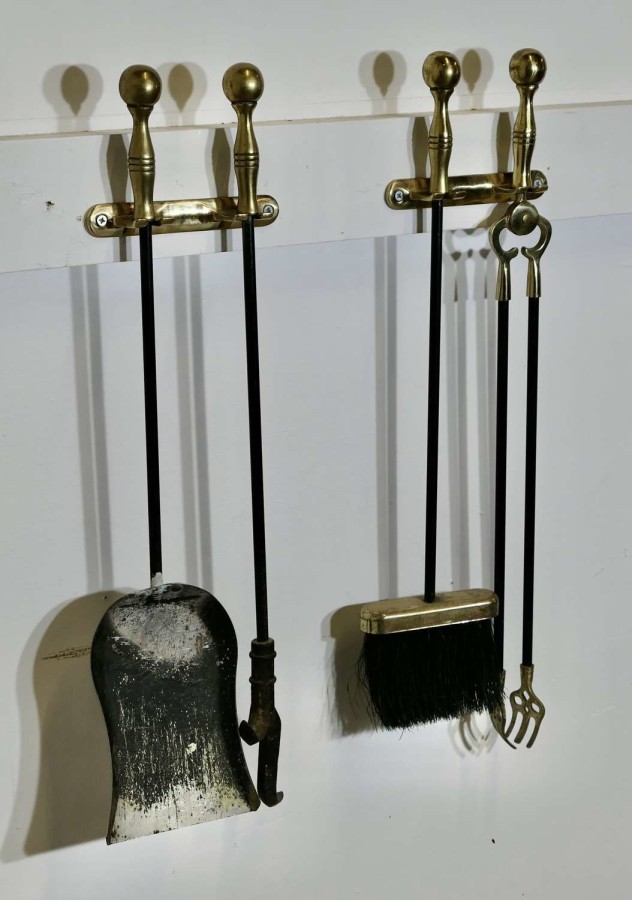 19th Century Fireside Companion Set, Long Fireside Tools