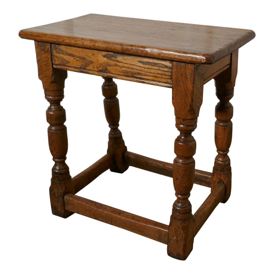 19th Century Golden Oak Joint Stool