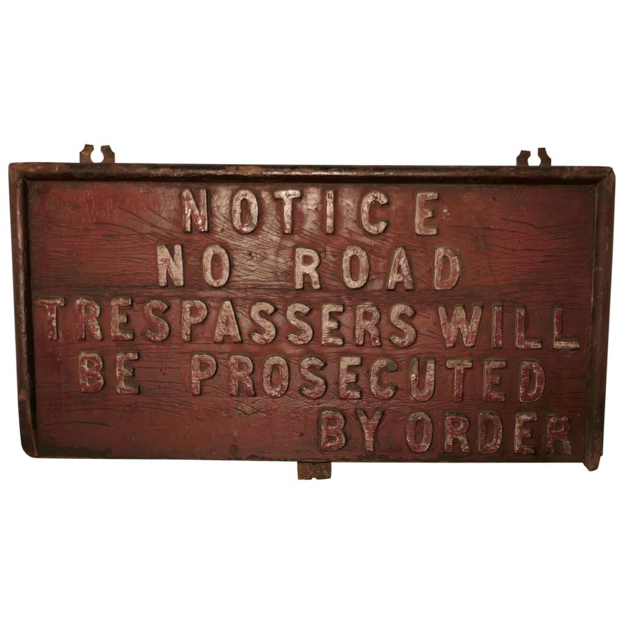 19th Century Rustic English Private Land Owners Trespassers Sign