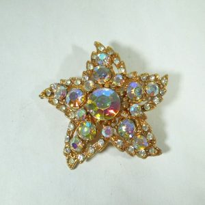 Vintage Rhinestone Costume Brooch Pin