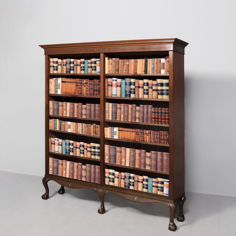 Georgian Style Mahogany Inlaid Open Bookcase