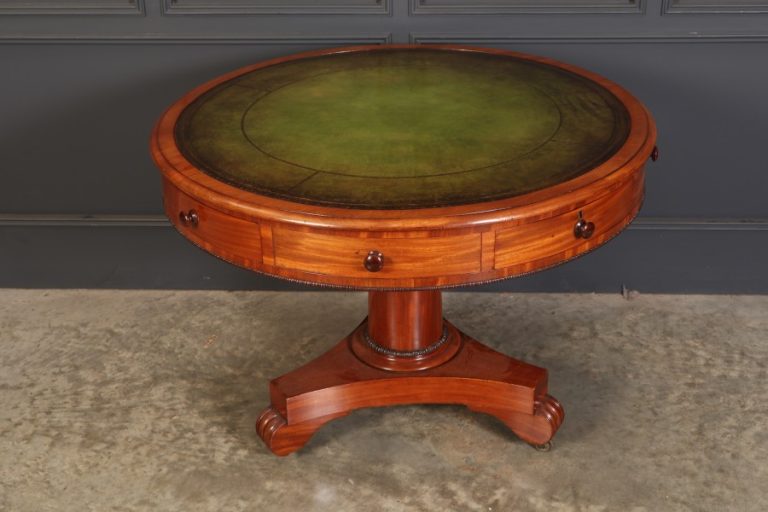 Victorian Round Mahogany Library Drum Table