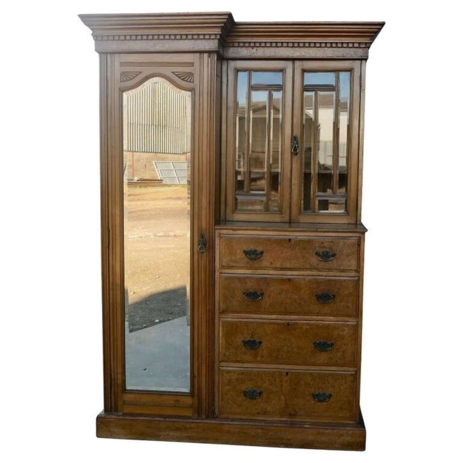 A Charming Single Wardrobe Compactum in Ash and Bur Walnut