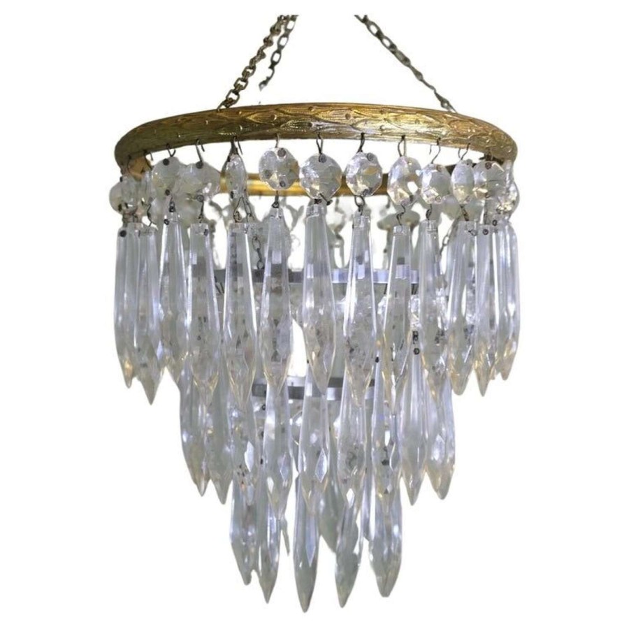 A Lovely Waterfall 3 Tier Crystal Chandelier