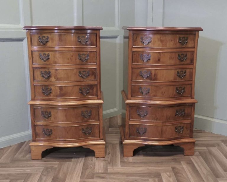 A Pair of Bur Yew Chest of Drawers