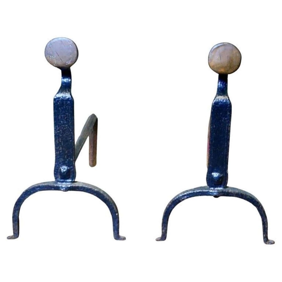 A Pair of Early Arts and Crafts Inglenook Fire Andirons