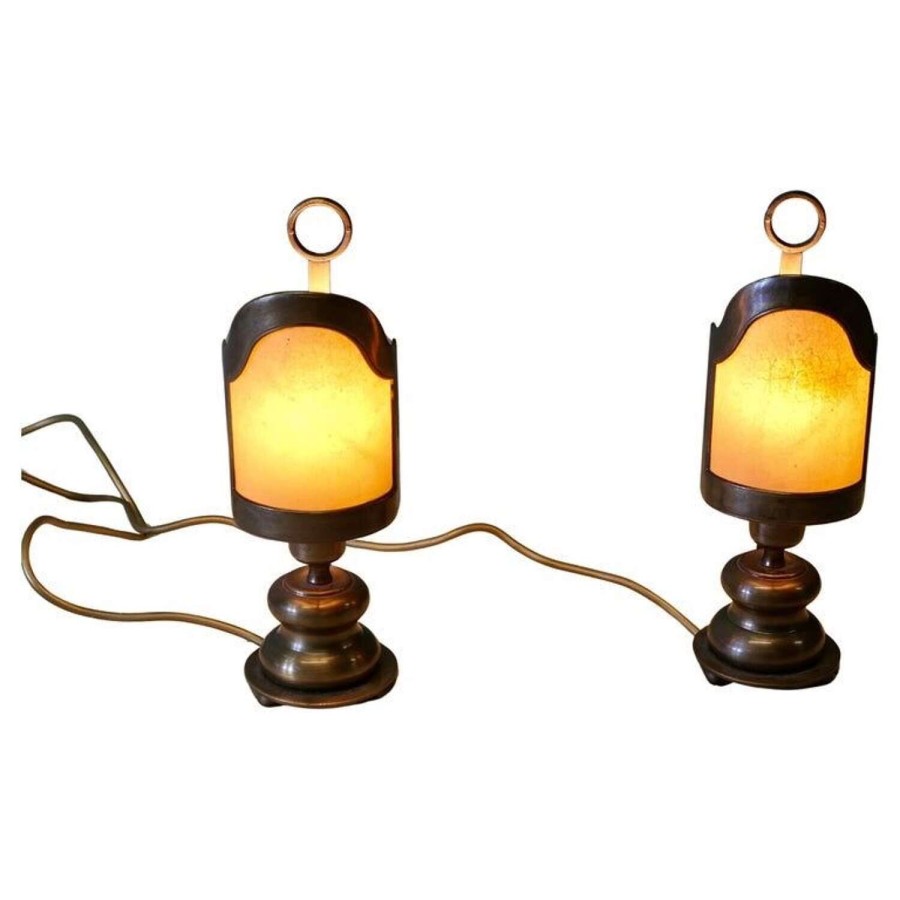 A Pair of Railway Look Bedside Lamps