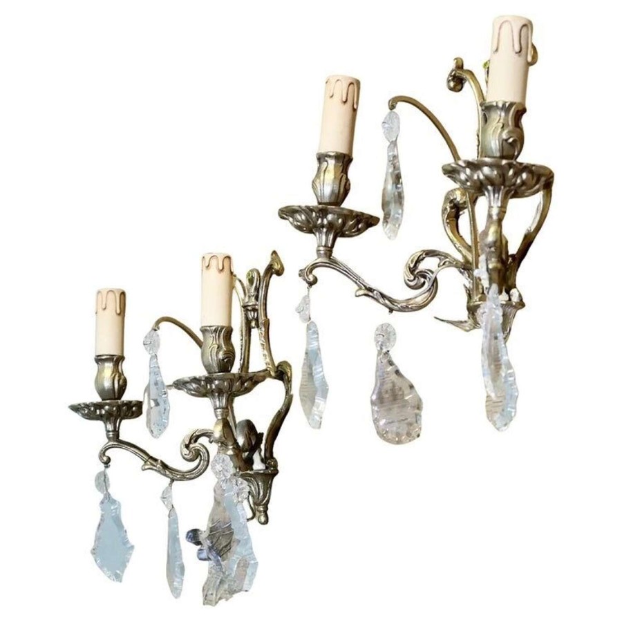A Pair of Twin Wall Chandeliers, Twin Sconce Wall Lights