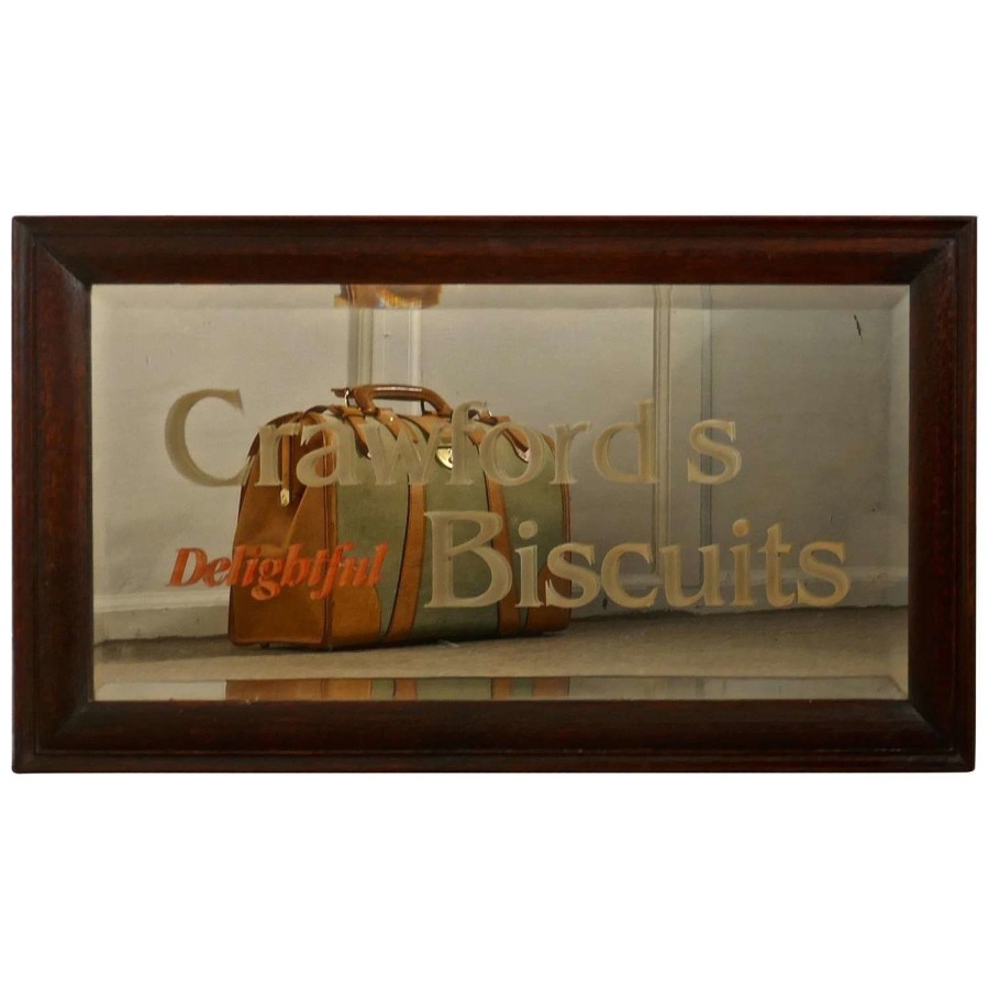Advertising Mirror “Crawford’s Delightful Biscuits” Baker or Cafe