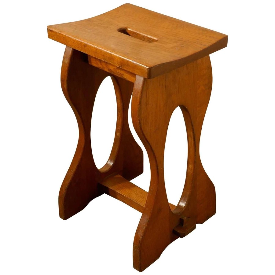 Arts %26 Crafts Golden Oak Stool