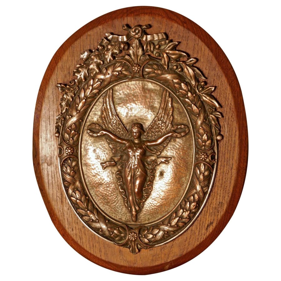 Arts and Crafts 19th Century Shield Trophy with NIKE the Goddess of Vi