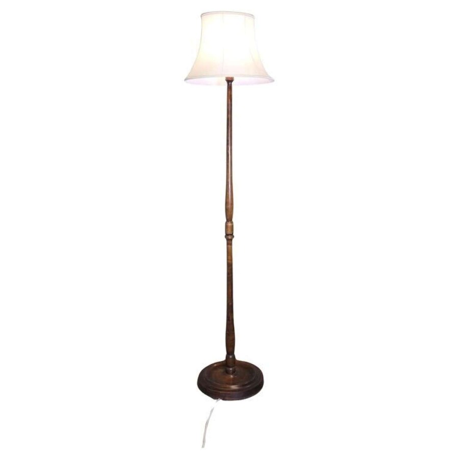 Beech Standard or Floor Lamp with Linen Shade
