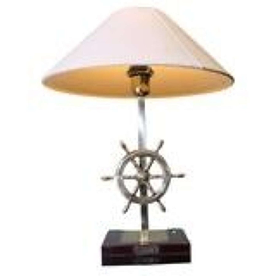 Captain’s Table Top Brass Lamp on a Nautical Theme