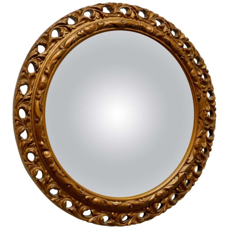 Carved Convex Gilt Wall Mirror