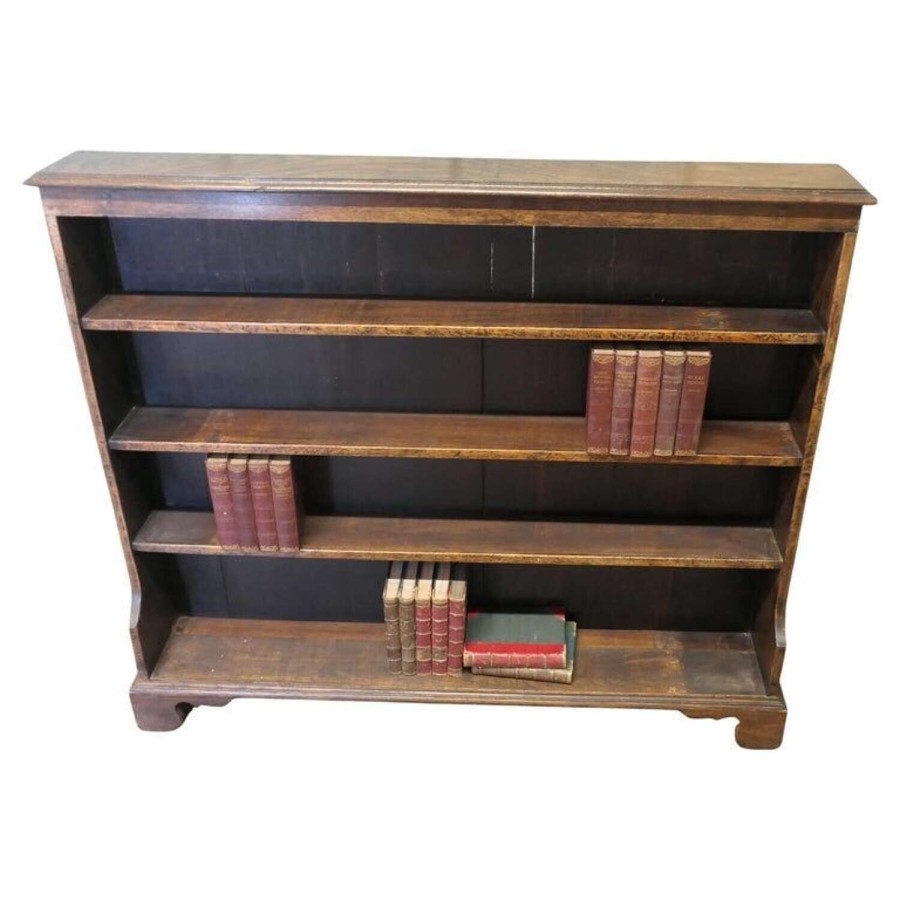 Carved Elm Open Bookcase.