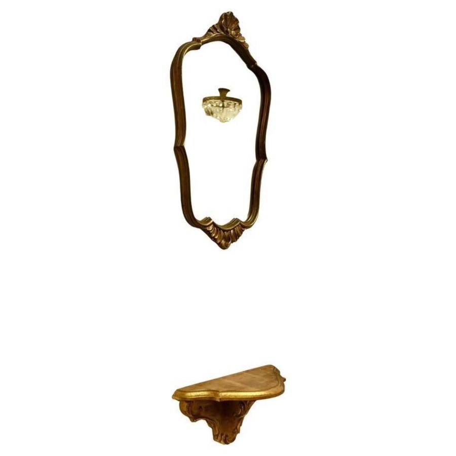 Decorative Console Mirror with Shelf Under