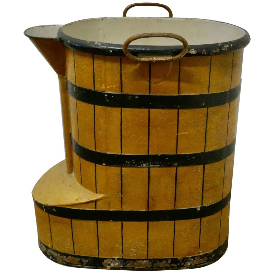 Early Victorian Painted Toleware Footbath
