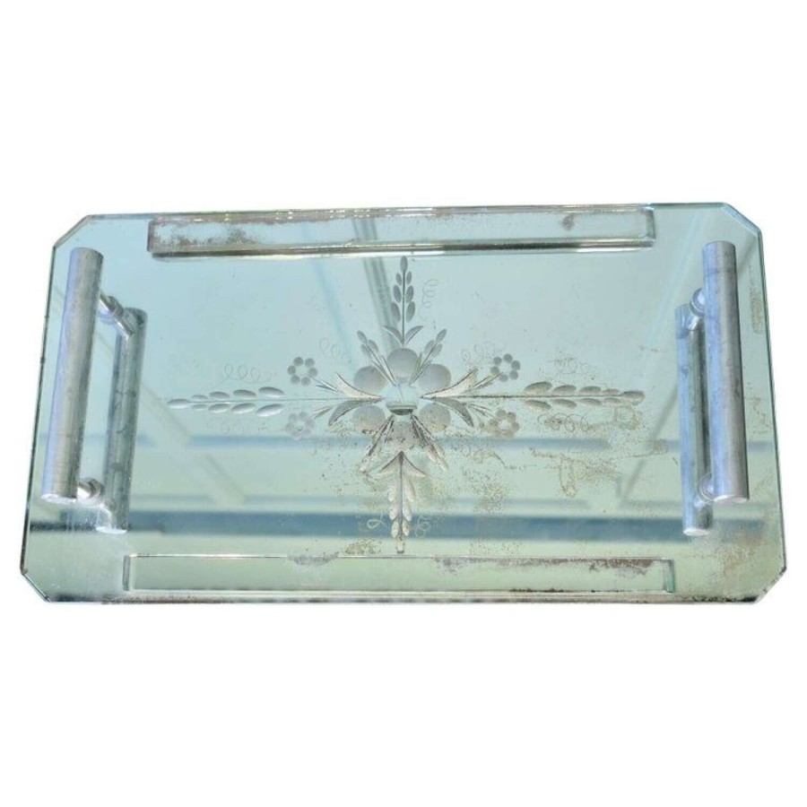 Etched Art Deco Venetian Mirror Tray