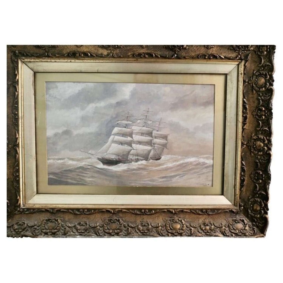 Framed and Glazed Watercolour of the Cutty Sark by G.S.Campbel 1956 Whitstable