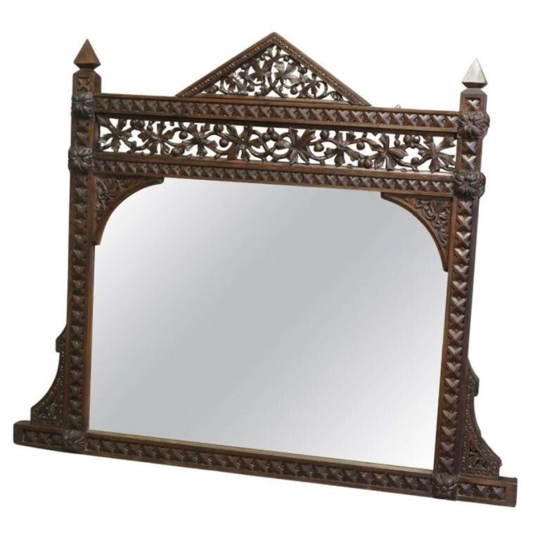 Large Carved Oak Overmantel