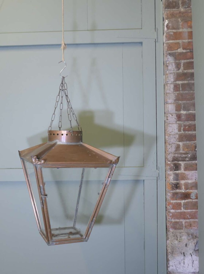 Large Copper Hanging Lantern Lampshade