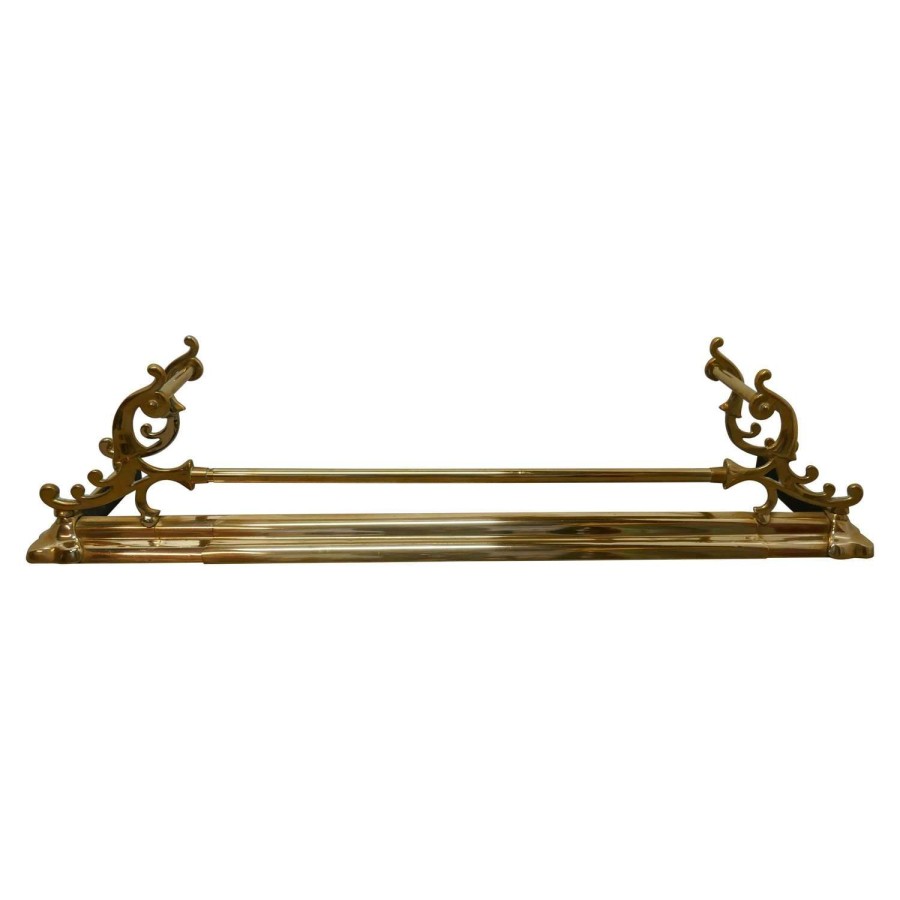 Large Victorian Art Nouveau Brass Fender