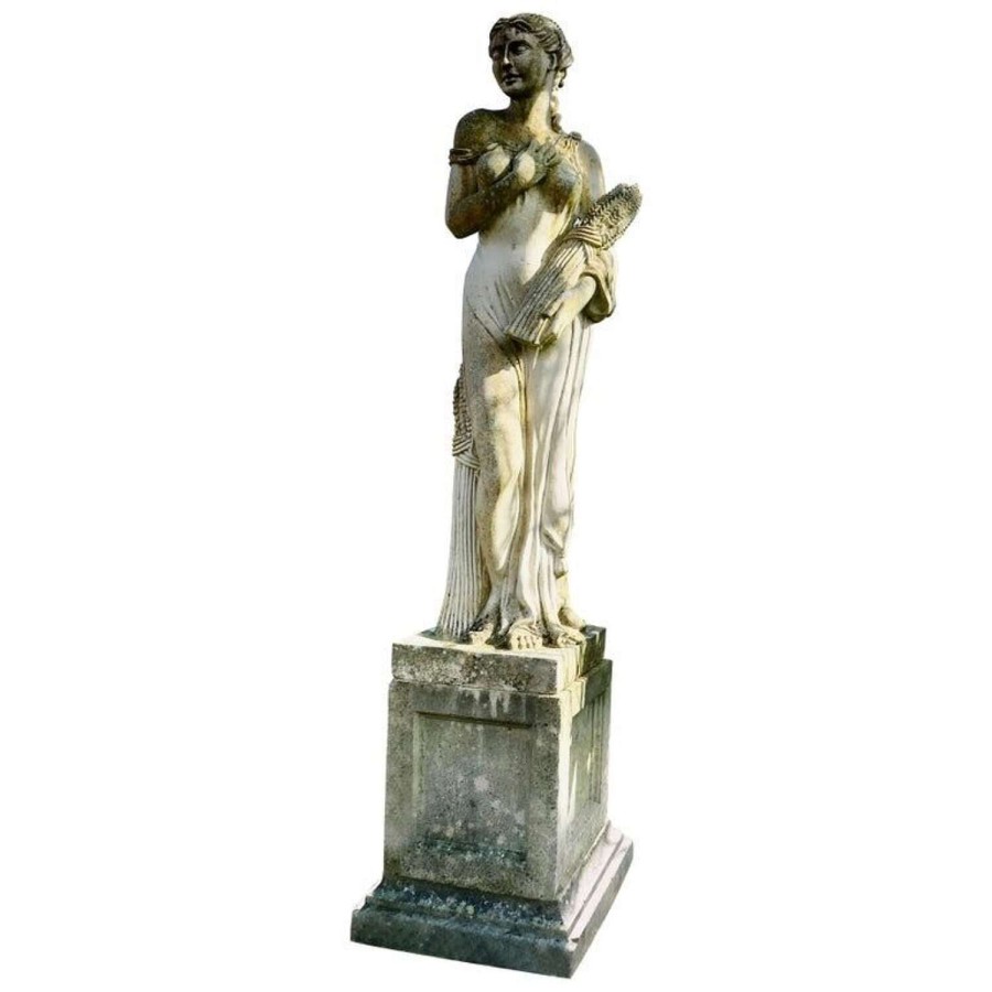 Large Weathered Garden Statue of Autumn of the 4 Seasons
