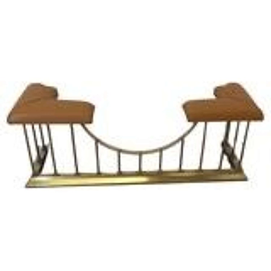 Leather Upholstered Brass Club Fender