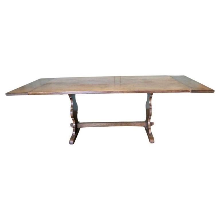 Mid Century Golden Oak Extending Refectory Table