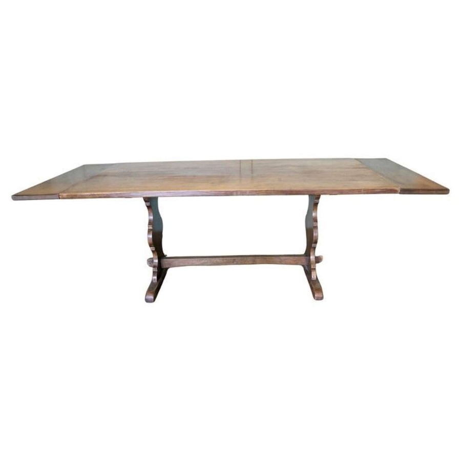 Mid Century Golden Oak Extending Refectory Table