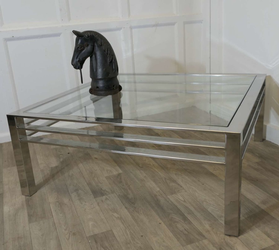 Modernist Chrome Coffee Table from the 1970s