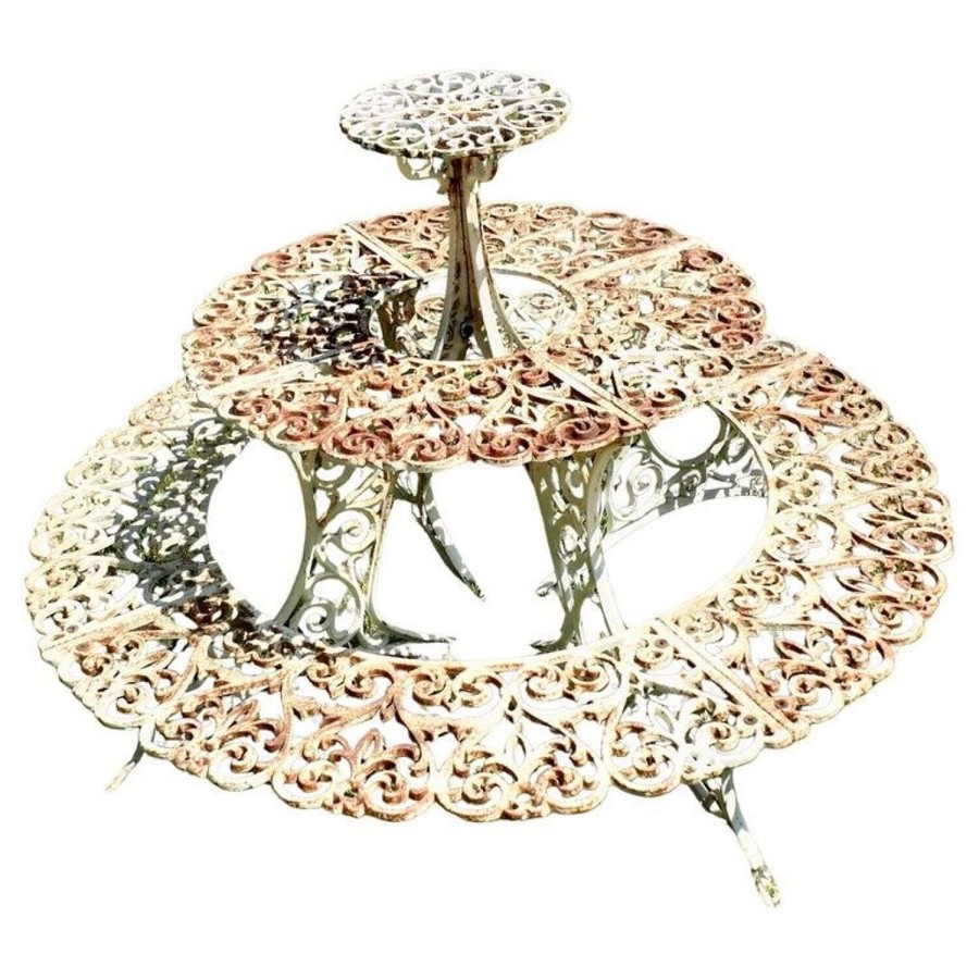 Round 3 Tier Weathered Cast Iron Plant Stand.