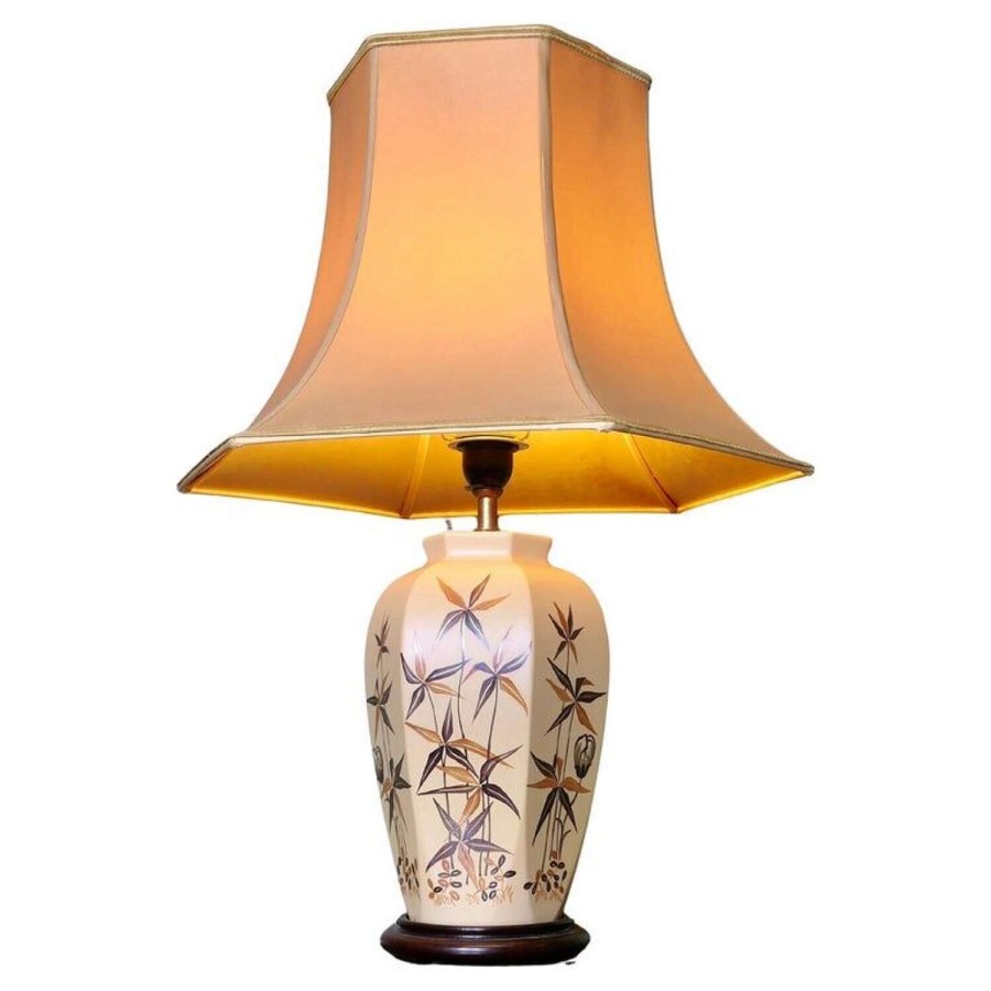 Signed Hand Painted Vase Lamp, in the Japanese Style