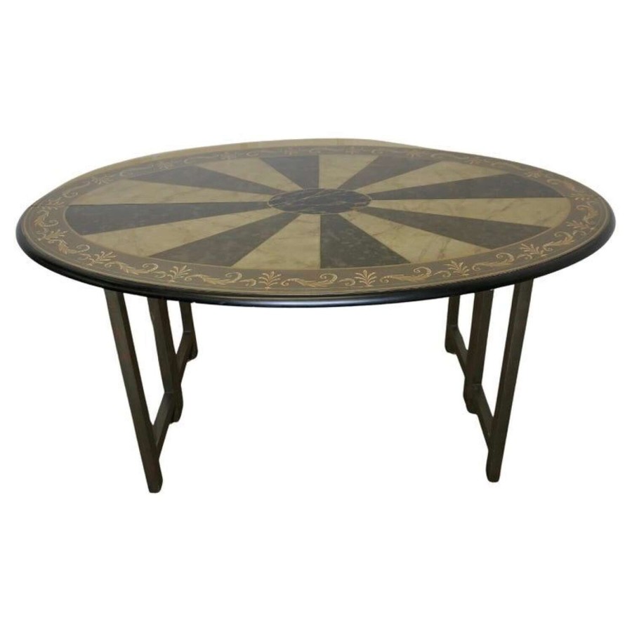 Simulated Marble Oval Table Painted by Graham Carr
