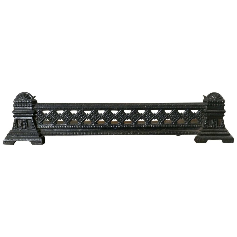 Small Victorian Cast Iron Fender or Dog Grate